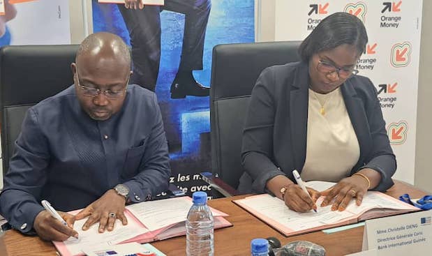 Inclusion financière : Orange Finances Mobiles  Guinée signe un partenariat avec Coris Bank International 